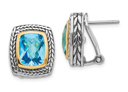 14k/Silver Two-Tone Earrings Style QTC151 - Classique Jewelry Inc.