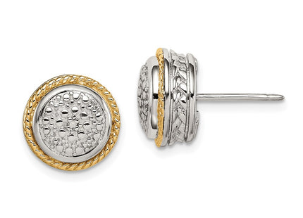 14k/Silver Two-Tone Earrings Style QTC1525 - Classique Jewelry Inc.