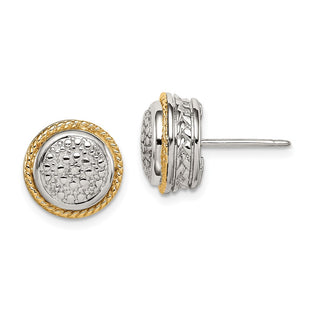 14k/Silver Two-Tone Earrings Style QTC1525 - Classique Jewelry Inc.
