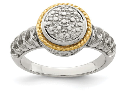 Sterling silver diamond ring