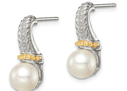 14k/Silver Two-Tone Earrings Style QTC1532 - Classique Jewelry Inc.