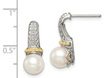 14k/Silver Two-Tone Earrings Style QTC1532 - Classique Jewelry Inc.