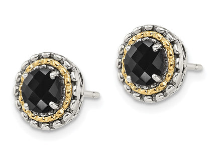 14k/Silver Two-Tone Earrings Style QTC1539 - Classique Jewelry Inc.