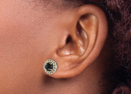 14k/Silver Two-Tone Earrings Style QTC1539 - Classique Jewelry Inc.