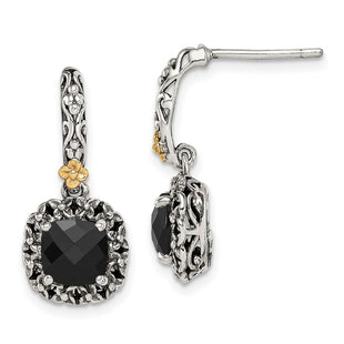 14k/Silver Two-Tone Earrings Style QTC1544 - Classique Jewelry Inc.