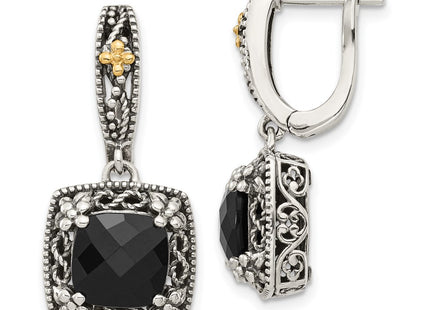 14k/Silver Two-Tone Earrings Style QTC1545 - Classique Jewelry Inc.