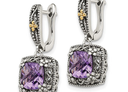14k/Silver Two-Tone Earrings Style QTC1563 - Classique Jewelry Inc.