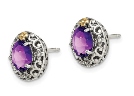 14k/Silver Two-Tone Earrings Style QTC1567 - Classique Jewelry Inc.