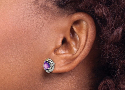 14k/Silver Two-Tone Earrings Style QTC1567 - Classique Jewelry Inc.