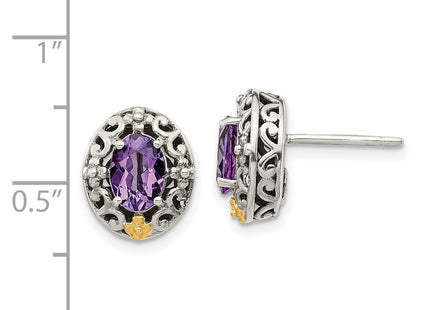14k/Silver Two-Tone Earrings Style QTC1567 - Classique Jewelry Inc.
