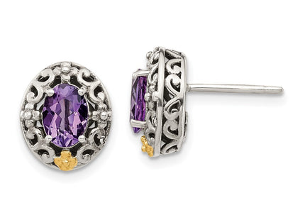 14k/Silver Two-Tone Earrings Style QTC1567 - Classique Jewelry Inc.