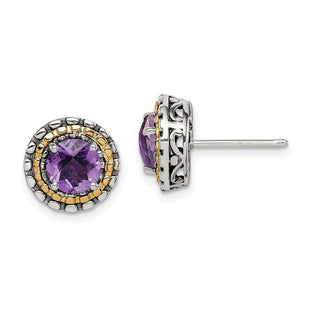 14k/Silver Two-Tone Earrings Style QTC1568 - Classique Jewelry Inc.