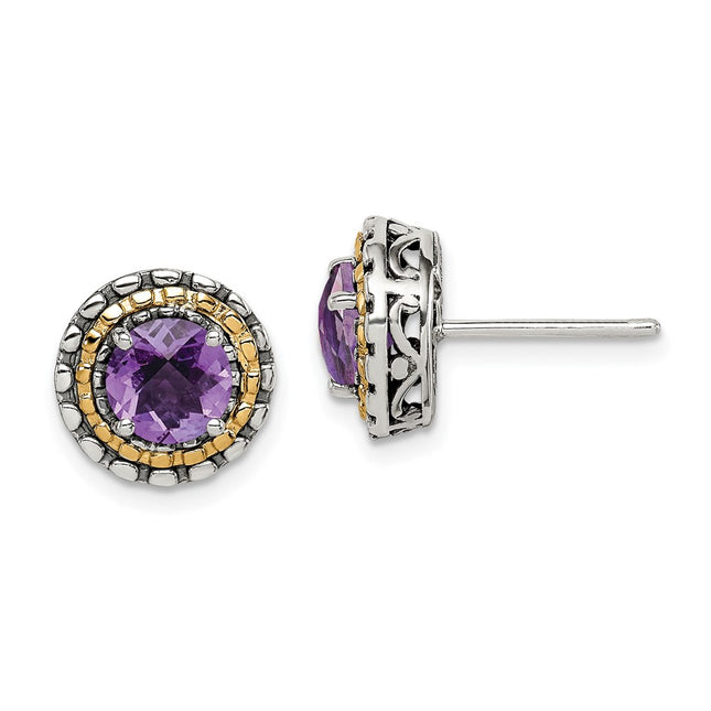 14k/Silver Two-Tone Earrings Style QTC1568 - Classique Jewelry Inc.
