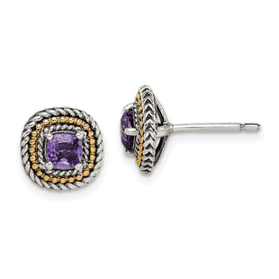 14k/Silver Two-Tone Earrings Style QTC1571 - Classique Jewelry Inc.
