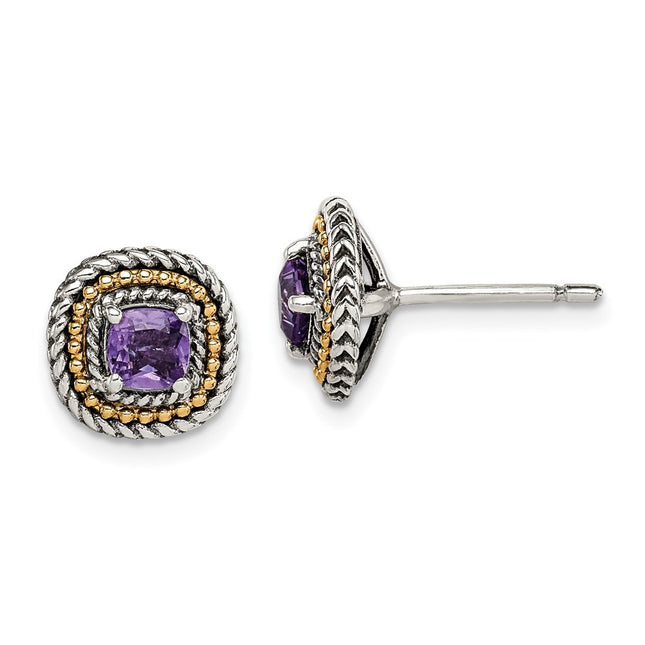 14k/Silver Two-Tone Earrings Style QTC1571 - Classique Jewelry Inc.