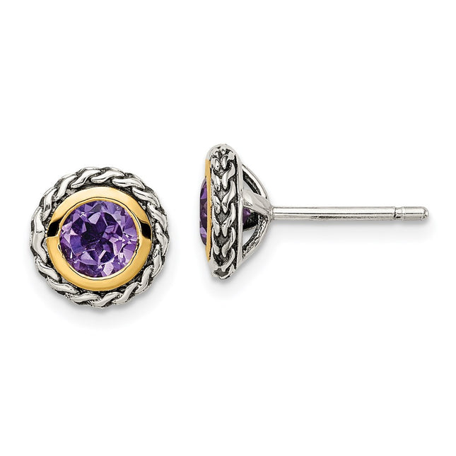 14k/Silver Two-Tone Earrings Style QTC1589 - Classique Jewelry Inc.