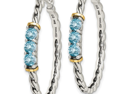 14k/Silver Two-Tone Earrings Style QTC1596 - Classique Jewelry Inc.