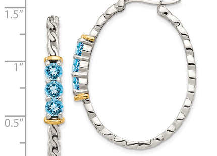 14k/Silver Two-Tone Earrings Style QTC1596 - Classique Jewelry Inc.