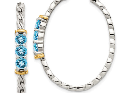 14k/Silver Two-Tone Earrings Style QTC1596 - Classique Jewelry Inc.