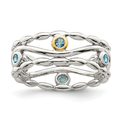 Sterling silver blue topaz ring