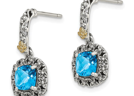 14k/Silver Two-Tone Earrings Style QTC1608 - Classique Jewelry Inc.