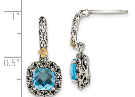 14k/Silver Two-Tone Earrings Style QTC1608 - Classique Jewelry Inc.