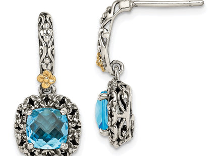 14k/Silver Two-Tone Earrings Style QTC1608 - Classique Jewelry Inc.