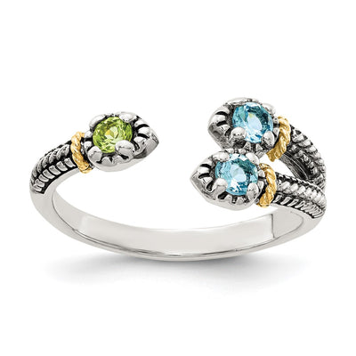 Sterling silver blue topaz ring