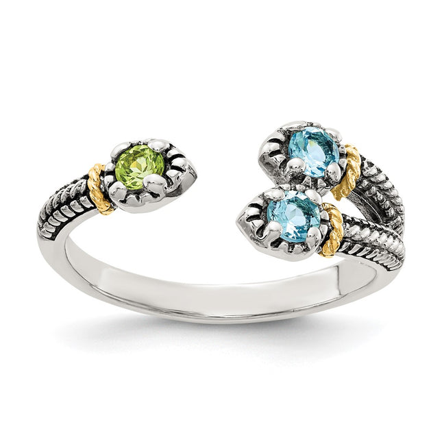 Sterling silver blue topaz ring
