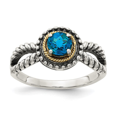 Sterling silver blue topaz ring