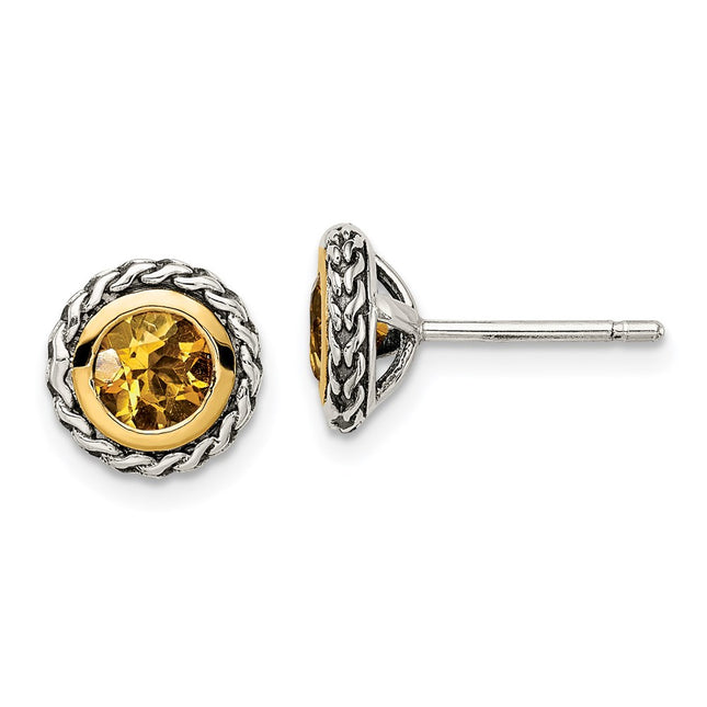 14k/Silver Two-Tone Earrings Style QTC1643 - Classique Jewelry Inc.