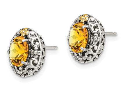 14k/Silver Two-Tone Earrings Style QTC1646 - Classique Jewelry Inc.