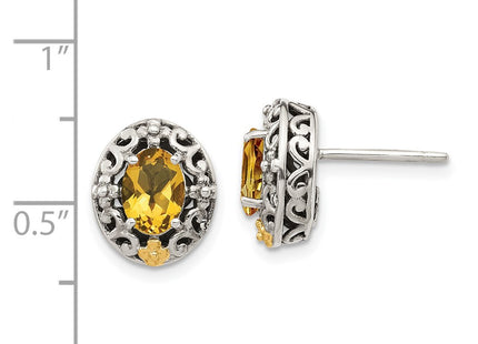 14k/Silver Two-Tone Earrings Style QTC1646 - Classique Jewelry Inc.
