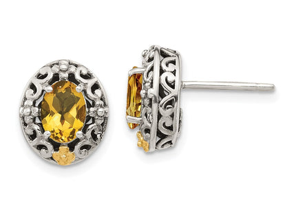 14k/Silver Two-Tone Earrings Style QTC1646 - Classique Jewelry Inc.