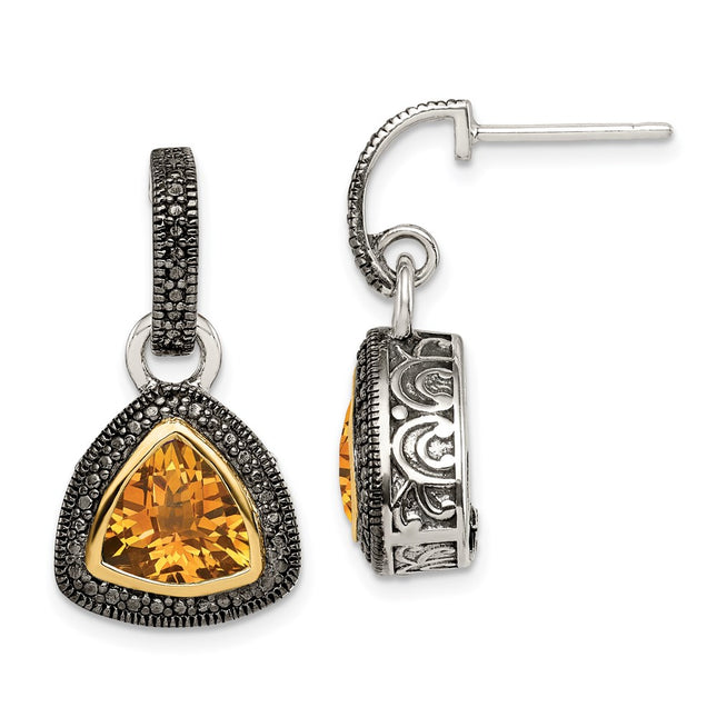 14k/Silver Two-Tone Earrings Style QTC1649 - Classique Jewelry Inc.