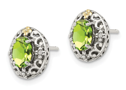 14k/Silver Two-Tone Earrings Style QTC1652 - Classique Jewelry Inc.