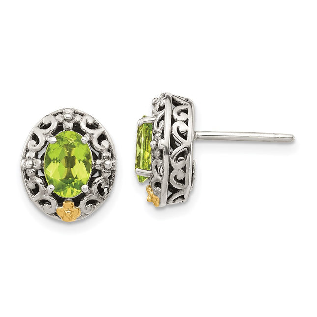 14k/Silver Two-Tone Earrings Style QTC1652 - Classique Jewelry Inc.