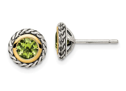 14k/Silver Two-Tone Earrings Style QTC1657 - Classique Jewelry Inc.