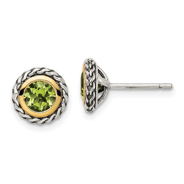 14k/Silver Two-Tone Earrings Style QTC1657 - Classique Jewelry Inc.