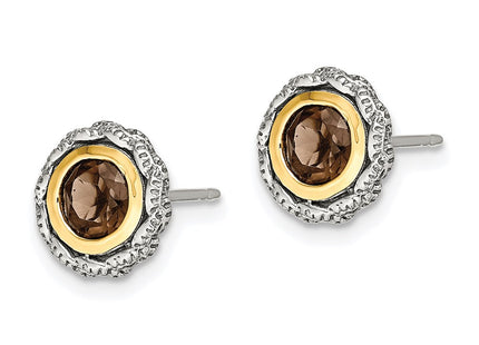 14k/Silver Two-Tone Earrings Style QTC1668 - Classique Jewelry Inc.