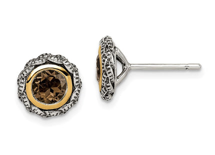 14k/Silver Two-Tone Earrings Style QTC1668 - Classique Jewelry Inc.