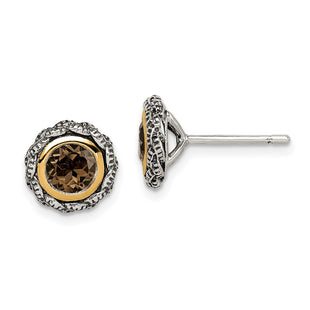 14k/Silver Two-Tone Earrings Style QTC1668 - Classique Jewelry Inc.