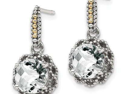 14k/Silver Two-Tone Earrings Style QTC1692 - Classique Jewelry Inc.