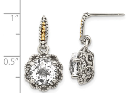 14k/Silver Two-Tone Earrings Style QTC1692 - Classique Jewelry Inc.