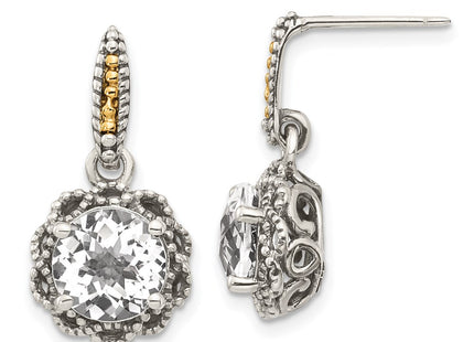 14k/Silver Two-Tone Earrings Style QTC1692 - Classique Jewelry Inc.