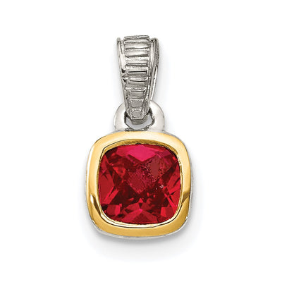 Sterling silver ruby pendant