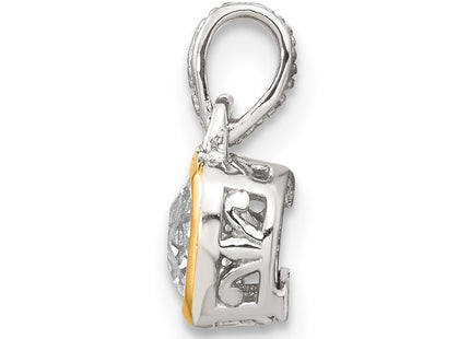 14k/Silver Two-Tone Pendants Style QTC1701 - Classique Jewelry Inc.