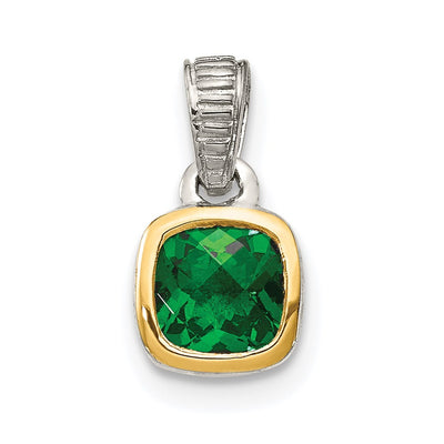 Sterling silver emerald pendant
