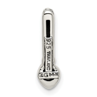 Shey Couture Sterling Silver Antiqued with 14K Accent Polished Rhodolite Garnet Chain Slide Pendant