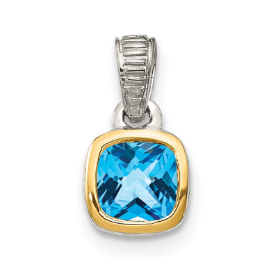 Sterling silver blue topaz pendant